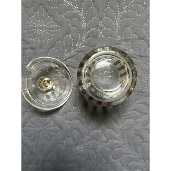 Vintage Glass Onion Condiment Container, Small 3” X 3” w/ Gold Stripes Houseware - Picture 4 of 9